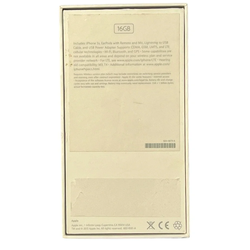 iPhone 5s EMPTY Box Original Apple Packaging‎ Inserts Manuals White 4 Stickers